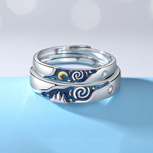 Emaillierter Sternennacht-Paarring