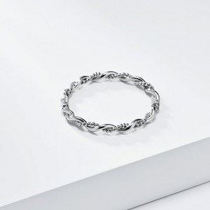 Minimalist Twisted Rope Band Stacking Ring