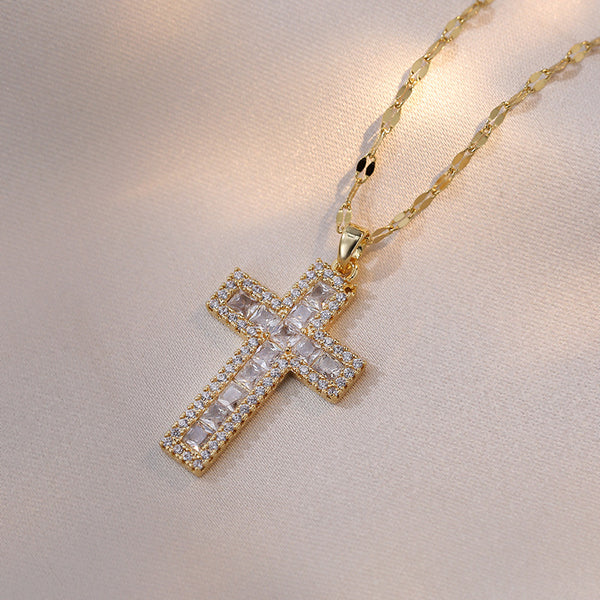 Colored Cross Pendant Necklace