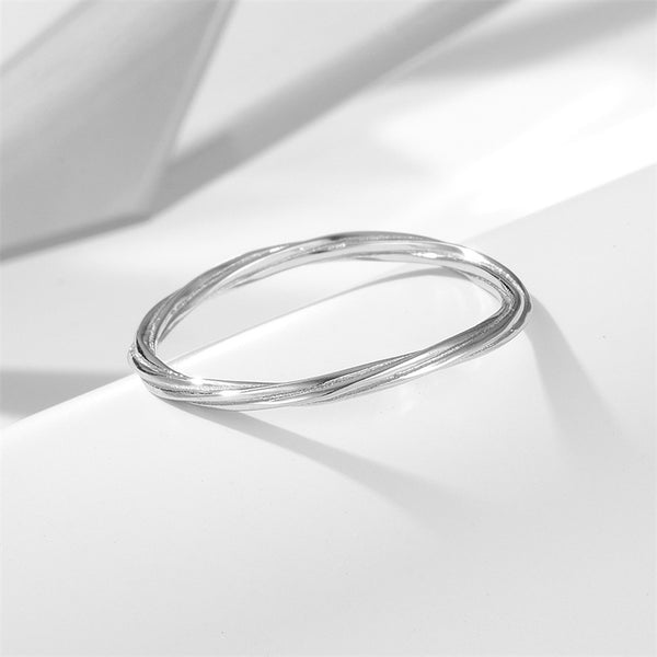 Sterling Silver Twisted Slim Ring