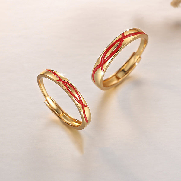 Red Mobius Strip Couple Ring
