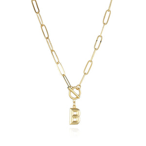 Gold Initial Letter Pendant Necklace