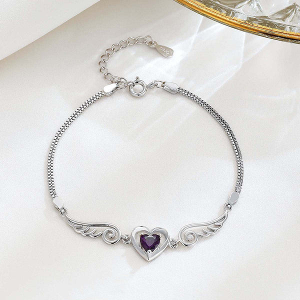Purple Heart Wing Bracelet