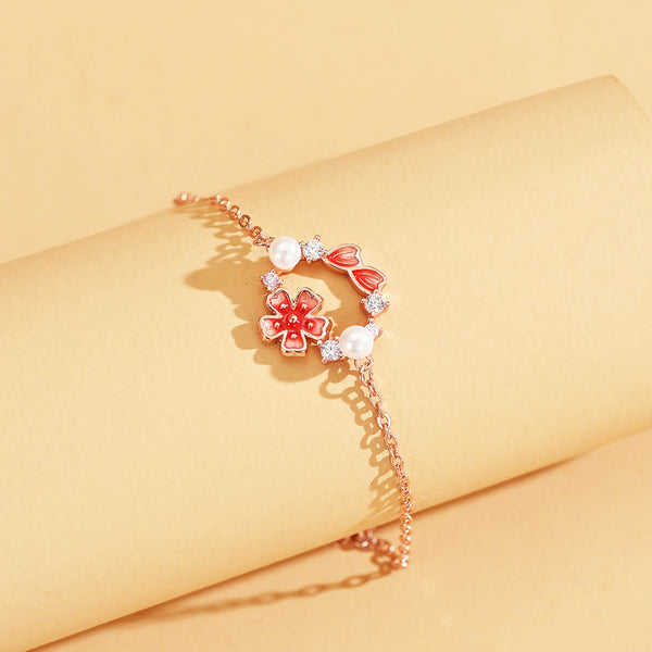 Peach Blossom Pearl Bracelet