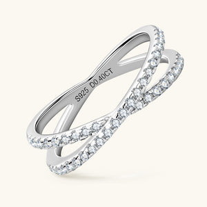 Moissanite Pave Split Wedding Band Ring