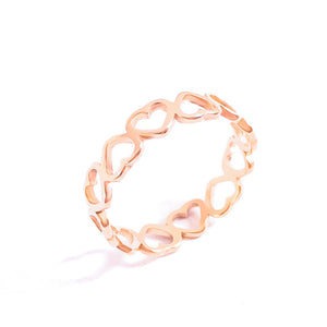 Hollow Out Heart Stacking Band Ring
