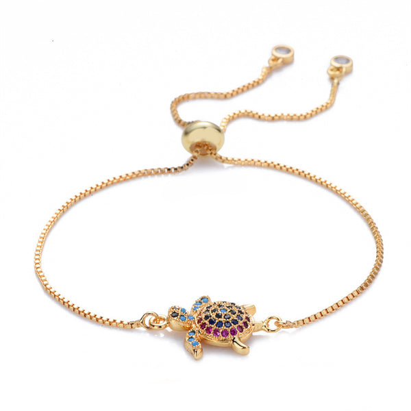 Colorful Sea Turtle Charm Bracelet