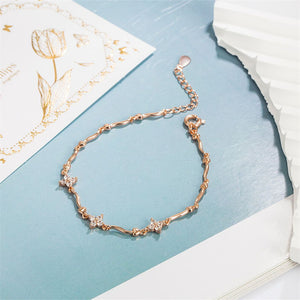 Four Leaf Clover Heart Chain Bracelet