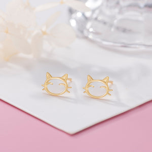 Tiny Small Cute Cat Cartilage Stud Earrings