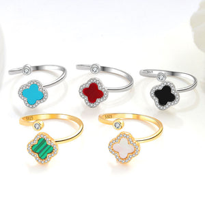 Anneau de contournement Fidget Spinner en forme de trèfle à quatre feuilles