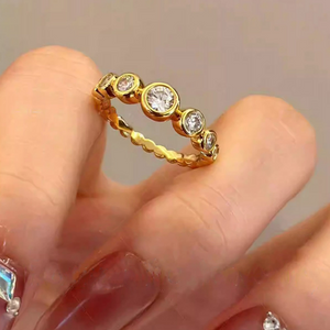 Gold Round Bubble Stacking Band Ring