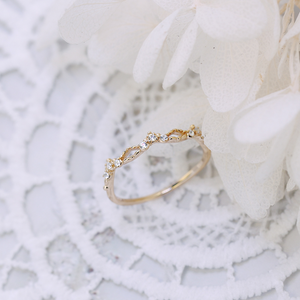 Gold Faux Diamond Stacking Band Ring