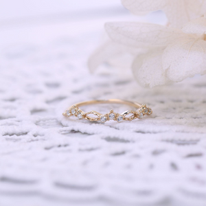 Gold Faux Diamond Stacking Band Ring