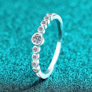 Moissanite Bezel Wedding Band Ring