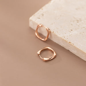 Minimalist Square Cuff Hoop Earrings