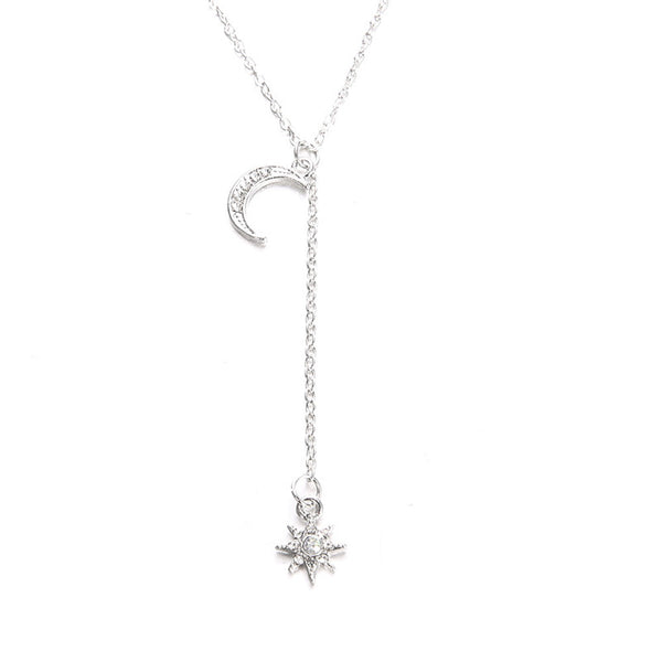 Opal Sun Moon Tassel Necklace