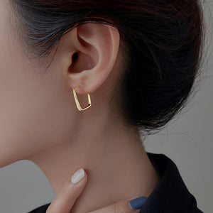 Modern Geometric Square Hoop Earrings