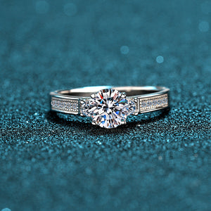 Brilliant Moissanite Pave Engagement Ring