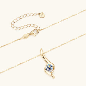 Solitaire Moissanite Twist Pendant Necklace