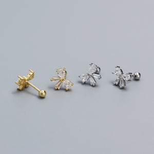 Bow Bowknot Screw Back Stud Earrings