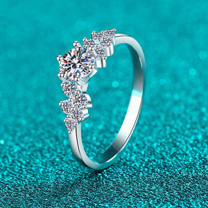 Moissanite Engagement Eternity Cluster Ring