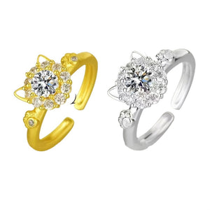 Anneau rotatif anti-anxiété en forme de chat mignon