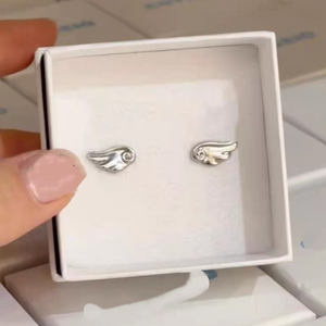 Tiny Small Angel Wing Stud Earrings