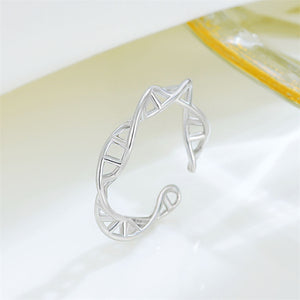 DNA Double Helix Spiral Infinity Ring