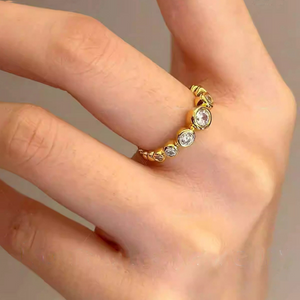 Gold Round Bubble Stacking Band Ring