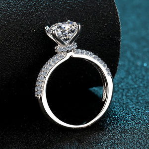 Brilliant Moissanite Pave Engagement Ring