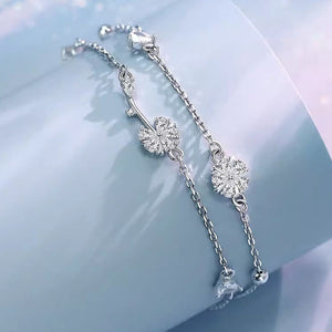 Pusteblumen-Doppelketten-Stapelarmband