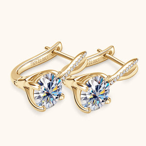 Moissanite Mobius Latch Back Hoop Earrings