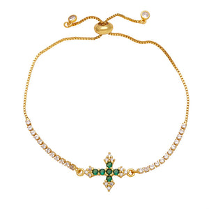 Gold Cross Charm Stacking Bracelet