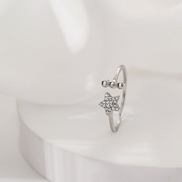 Silver Star Open Ring