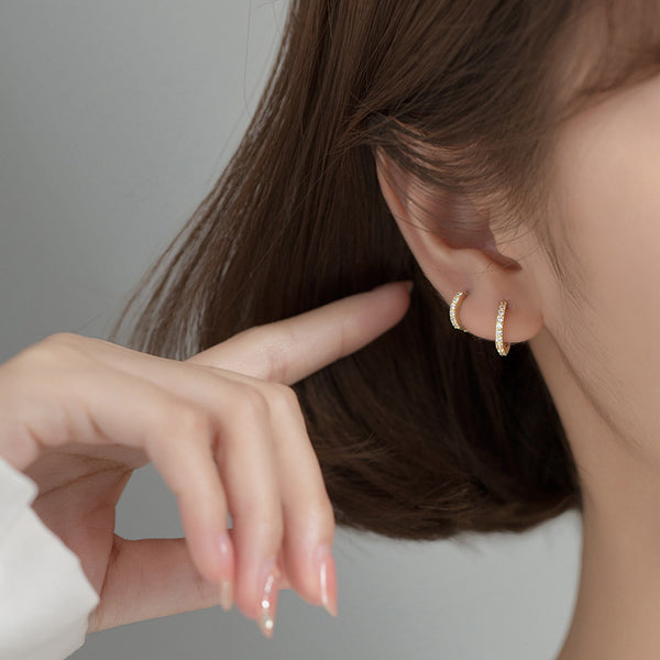 Simple Pave Hoop Earrings