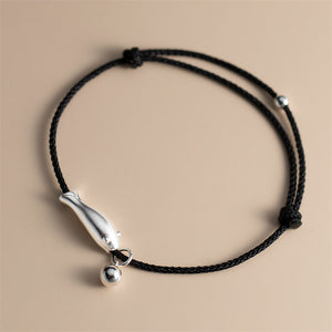 Koi Fish Bell Charm Braid Rope Bracelet