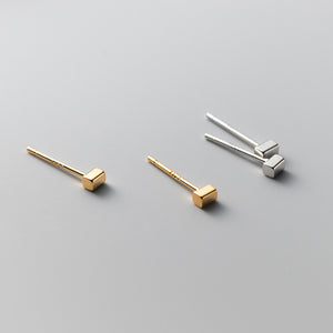 Tiny Small Cuboid Rectangle Stud Earrings