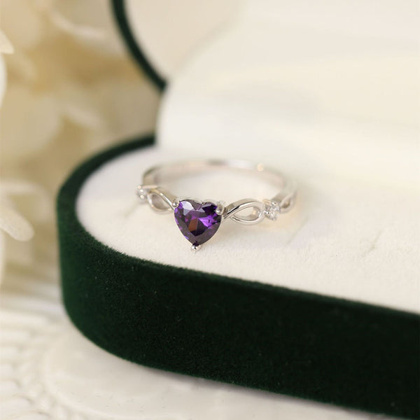 Dainty Purple Heart Ring