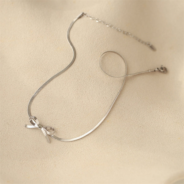 Bowknot Snake Chain Choker Necklace