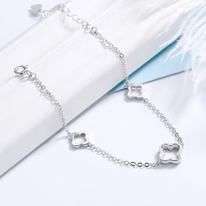 Three Four Leaf Clover Charm Bracelet