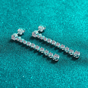 Moissanit-Rauten-Tropfen-Ohrstecker