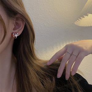 Sparkling Multi Star U Shaped Stud Earrings