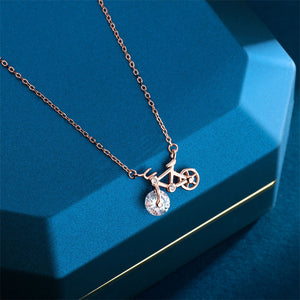 Dainty Bicycle Charm Pendant Necklace