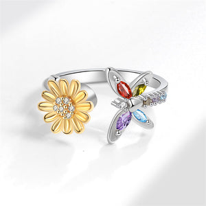 Sonnenblume Libelle Fidget Spinner Ring