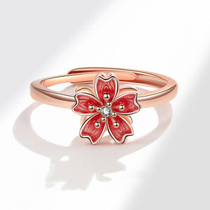 Pink Peach Blossom Fidget Spinner Ring