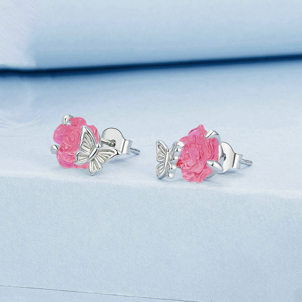 Color Changing Rose Flower Earrings