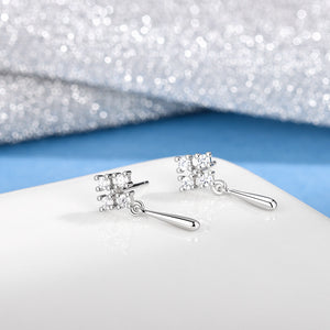 Four Leaf Clover Teardrop Dangle Earrings