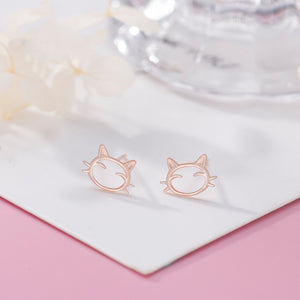 Tiny Small Cute Cat Cartilage Stud Earrings