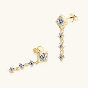 Boucles d'oreilles pendantes en moissanite pour mariage