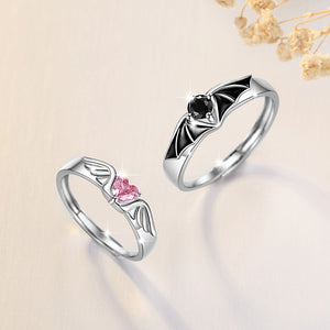 Angel Devil Matching Couple Stacking Ring